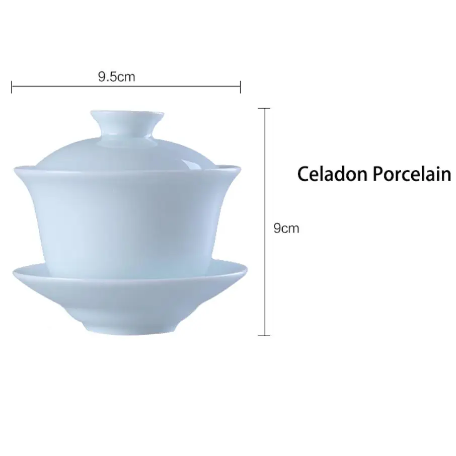 «King tea Mall» Celadon фарфор гайвань для китайское кун-фу чай, пиалы для чая, чайные принадлежности, чайные сервизы, чайные инструменты, подарки