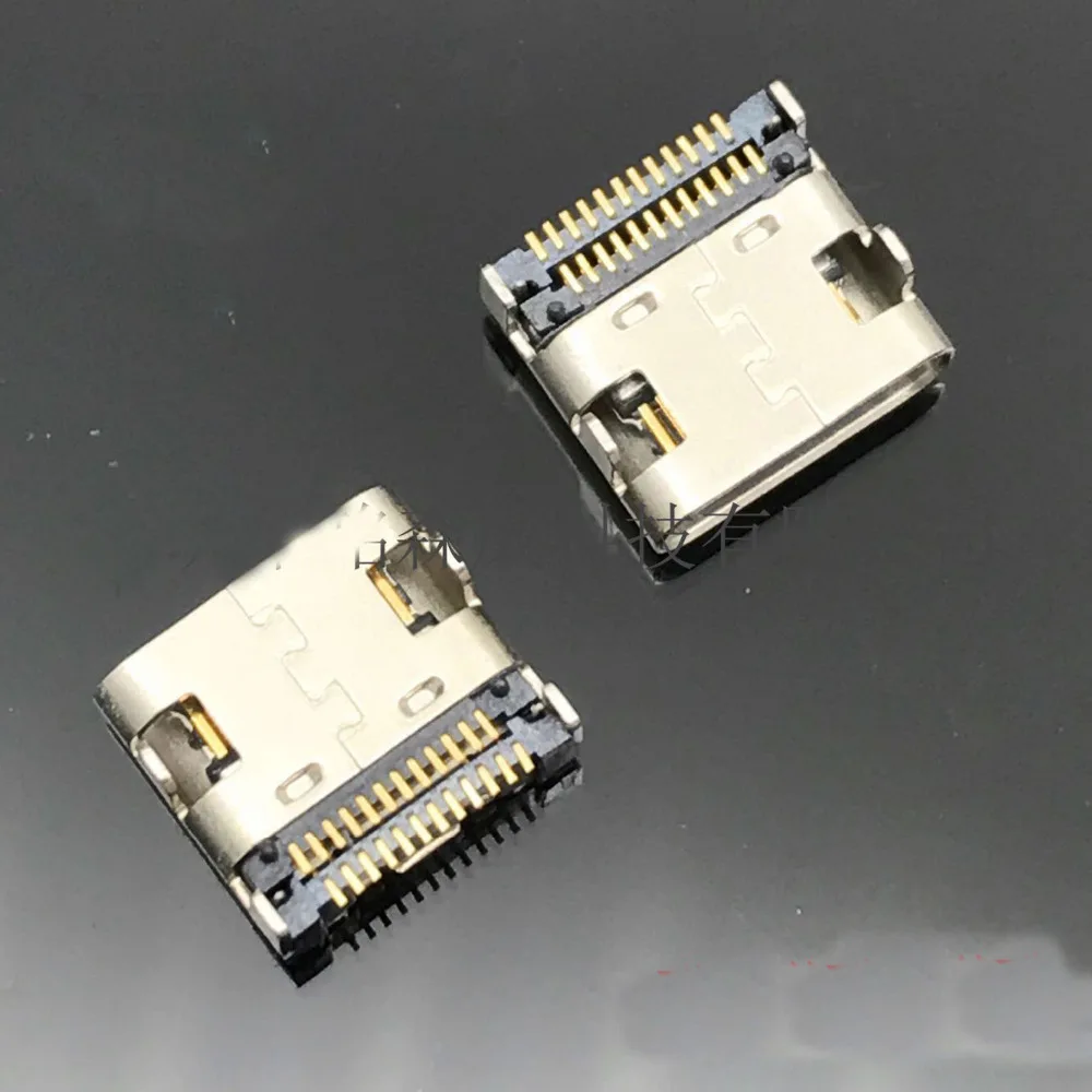 50 шт. USB 3 1 Type C разъемы 24 Pin гнездо под прямым углом типа PCB SMT двухрядные Tab