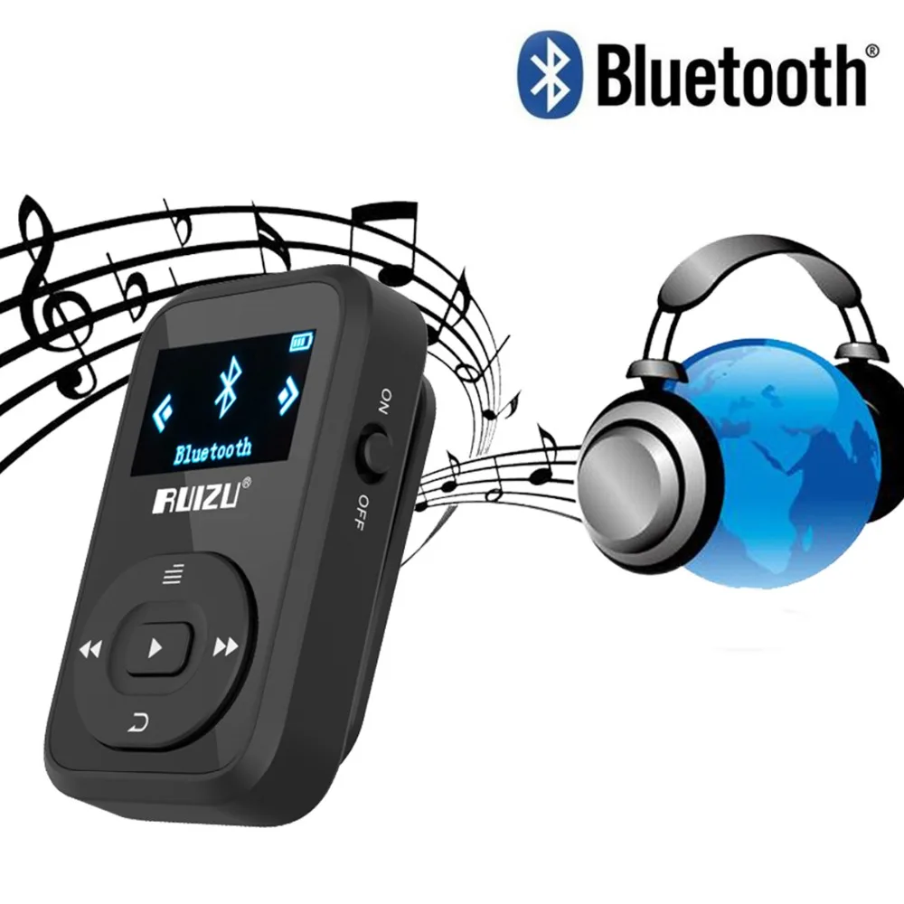 Mp3 плеер RUIZU X26 MP3 музыкальный Bluetooth walkman 64 Гб Micro SD Поддержка WAV WMA APE FLAC TXT