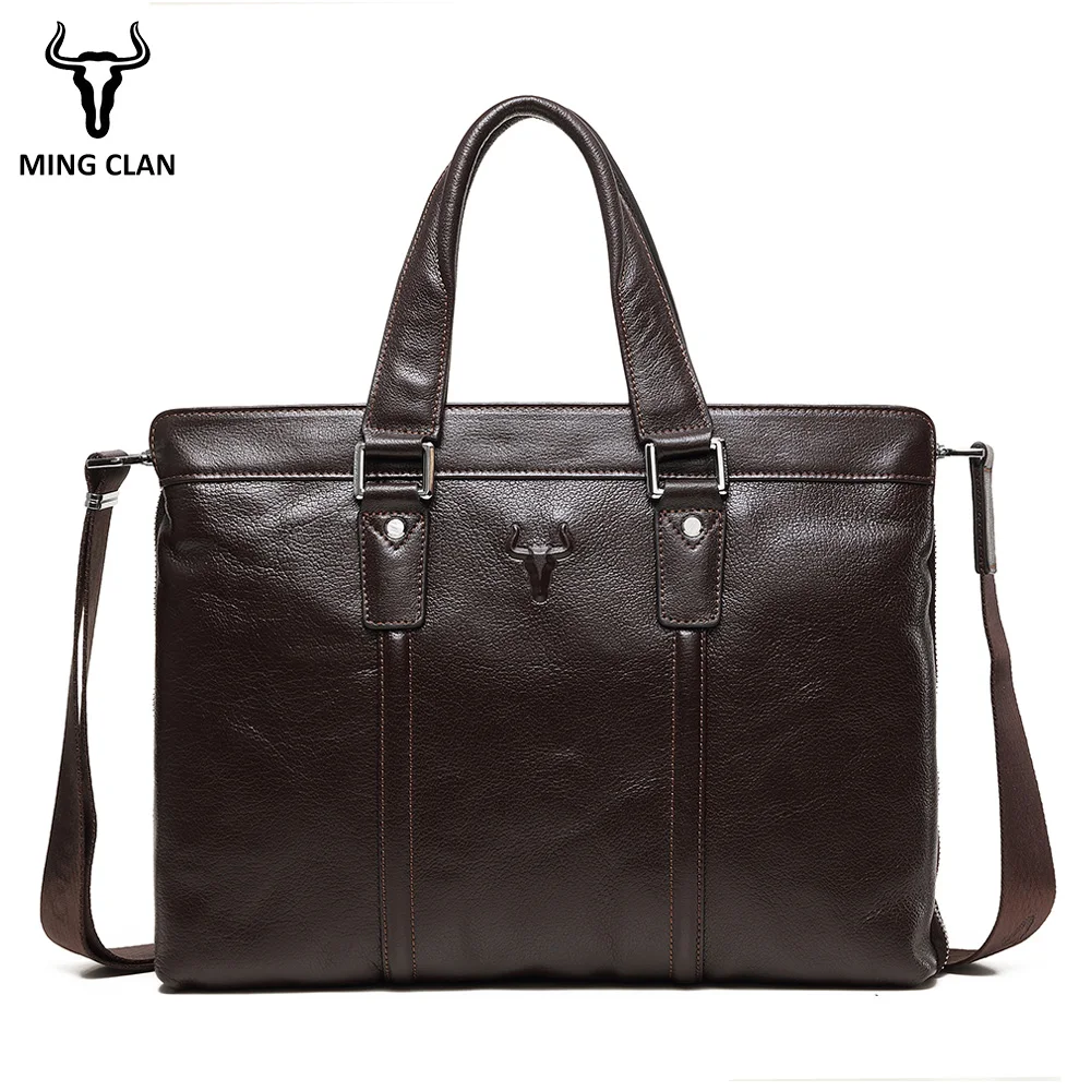 

Brand Genuine Leather Business Briefcase Laptop Handbag Men Shoulder Messenger Bag Briefcase High Capacity Crossbody Travel Bags
