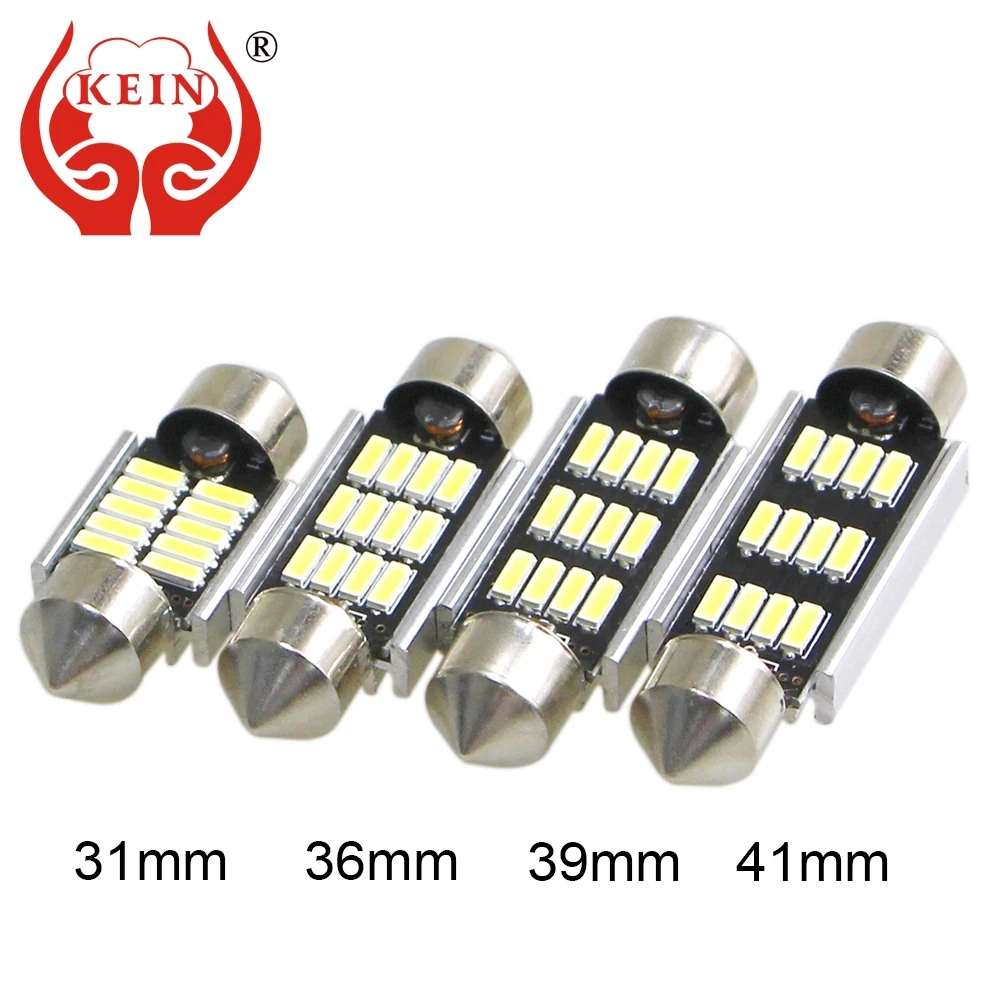 KEIN 4PCS C5W C10W festoon led Lamp 4014 Canbus Error Free Auto car 31MM 36MM 39MM 41MM reading License Plate Bulb Signal Lights