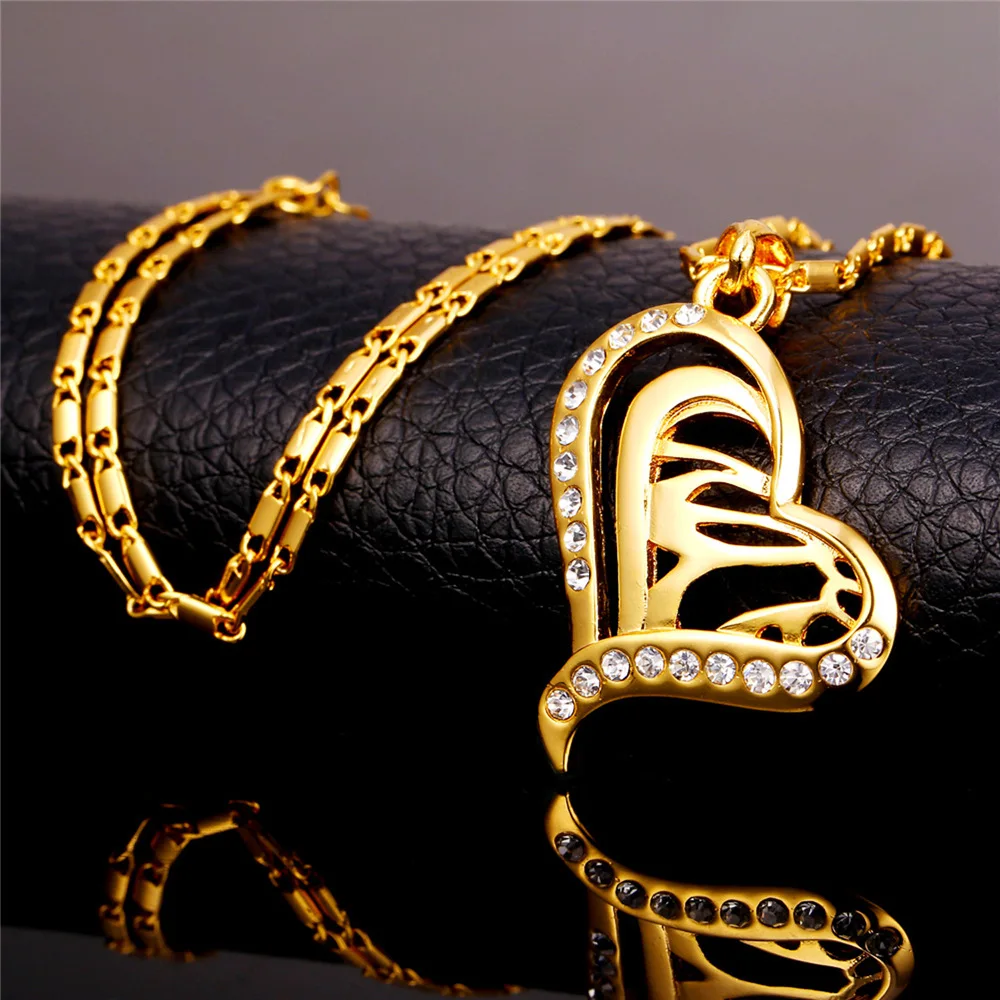 U7 Аллах Сердце Ожерелья И Подвески Исламские Ювелирные Изделия Для Женщин Мода