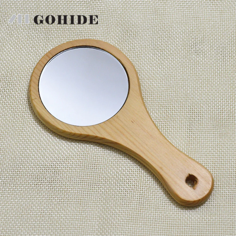 Качественное мини зеркало с деревянной ручкой Европейское косметические