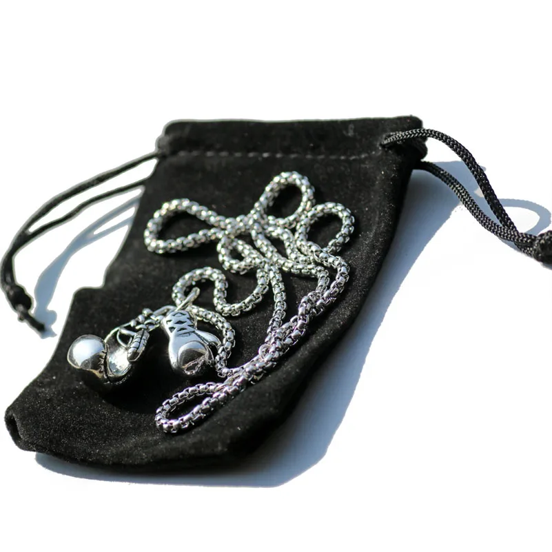 Боксерские перчатки ожерелье с подвеской из нержавеющей стали мужские ювелирные