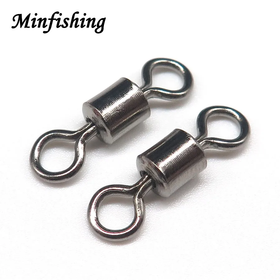 Minfishing 100 шт./лот, вращающиеся Вертлюги, MS, шариковый подшипник, Вертлюги для рыбалки, рыболовные принадлежности, рыболовный крючок