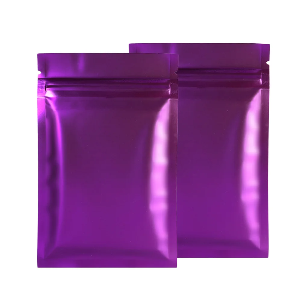 Matte Purple 100 шт./упак. стерилизационные упаковки Ziplock упаковка мешки Алюминий Фольга майларовая упаковка, Подарочная коробка для хранения сумки черный/золото/серебро/красный/зеленый/синий/фиолетовый - Цвет: Matte Purple