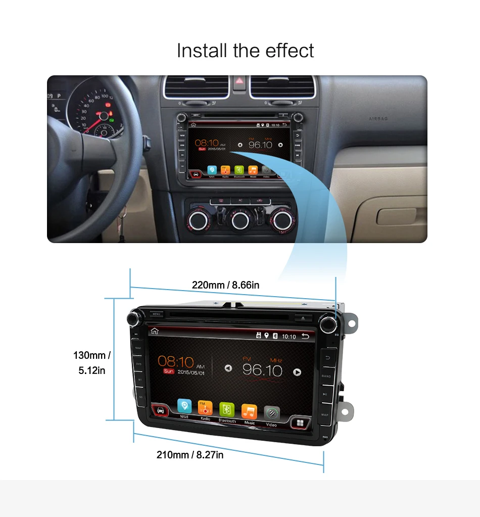 Bosion Android 8 0 автомобильный DVD gps Navi для Volkswagen SKODA OCTAVIA Fabia GOLF 6 polo Bora MK4 B6 PASSAT Tiguan DAB + Wifi|dvd