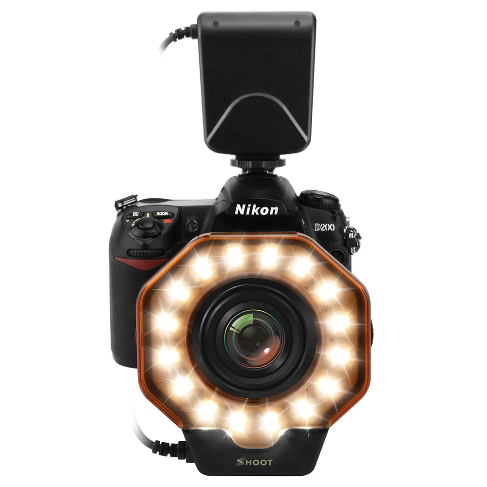 Светодиодная кольцесветильник макровспышка для Canon MarkIII Nikon Olympus Pentax SLR объектив в
