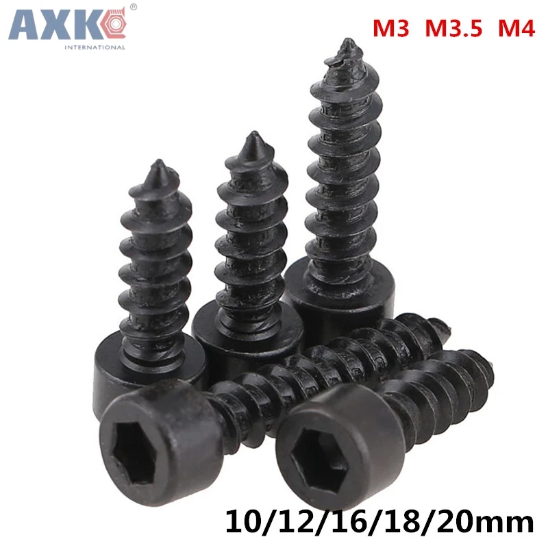 AXK 50 шт. M3 M3.5 M4 HA Черная Головка блока цилиндров с шестигранной головкой