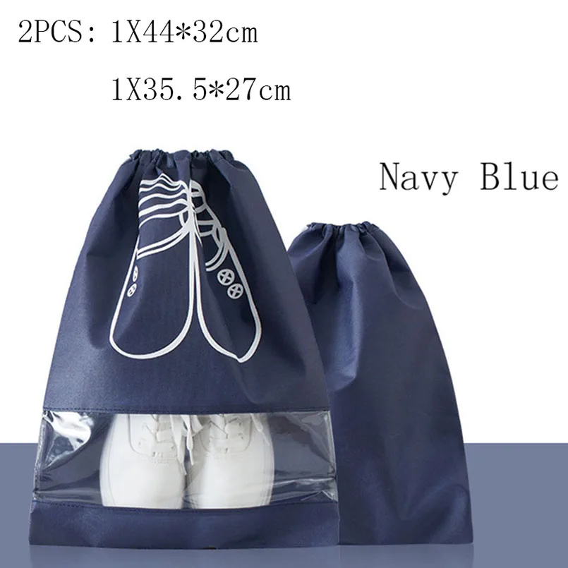 shoe bag D-2 Новая Экологичная полиэфирная портативная дорожная сумка для хранения обуви, пластиковая водонепроницаемая сумка для обуви, чехол-органайзер для сумок для мелочей - Цвет: shoe bag D-2