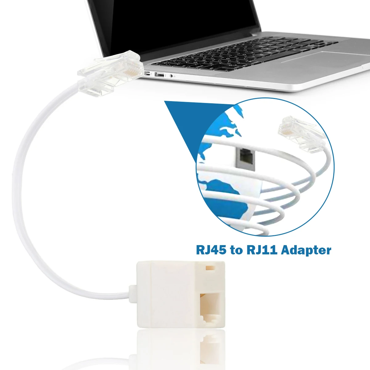 Низкая цена Высокое качество RJ11 6P4C Женский к Ethernet RJ45 8P8C Мужской F/M адаптер конвертер кабель Белый Лидер продаж