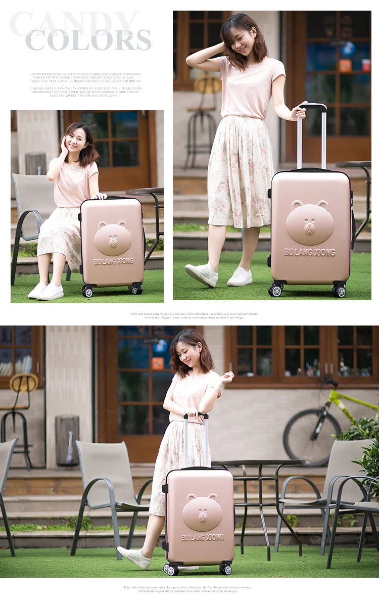 GraspDream 20"24" carry-on Suitcase with wheels Girl and kids pink luggage bag travel bag trolley case bags children's suitcases
