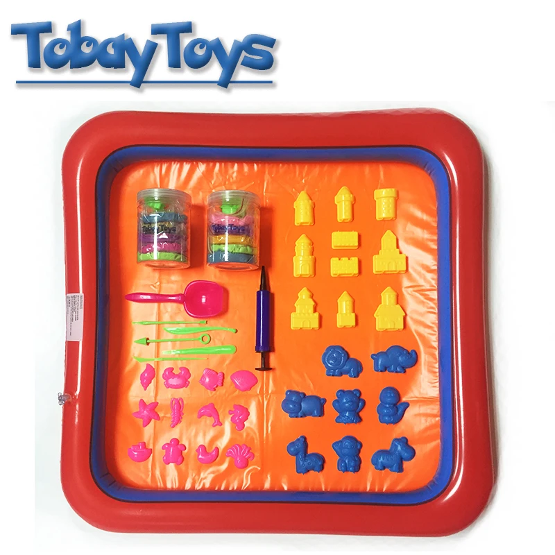 Красочный надувной лоток для песка пластиковый мобильный стол игры в тесто набор