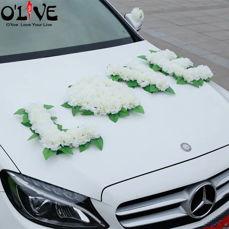 Искусственные цветы свадебное украшение помпоны для автомобиля Женский венок