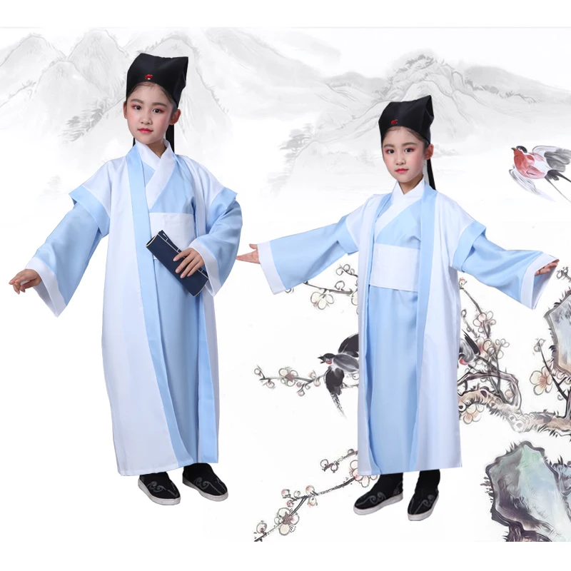 Древний китайский костюм hanfu Детские китайские традиционные костюмы для