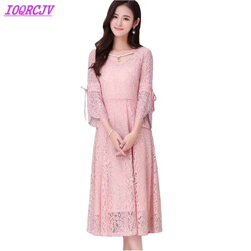 Женское кружевное платье весна лето 2018 новая модель облегающее средней длины с