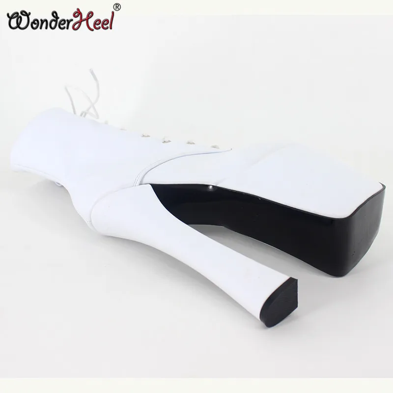 Wonderheel/Популярные пикантные сапоги до середины икры на массивном каблуке 20 см, на очень высоком каблуке 9 см, на платформе, большие размеры 46