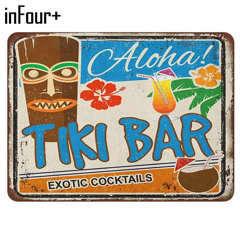 Aloha плакат с дизайном слон для бара кафе настеная металлическая вывеска