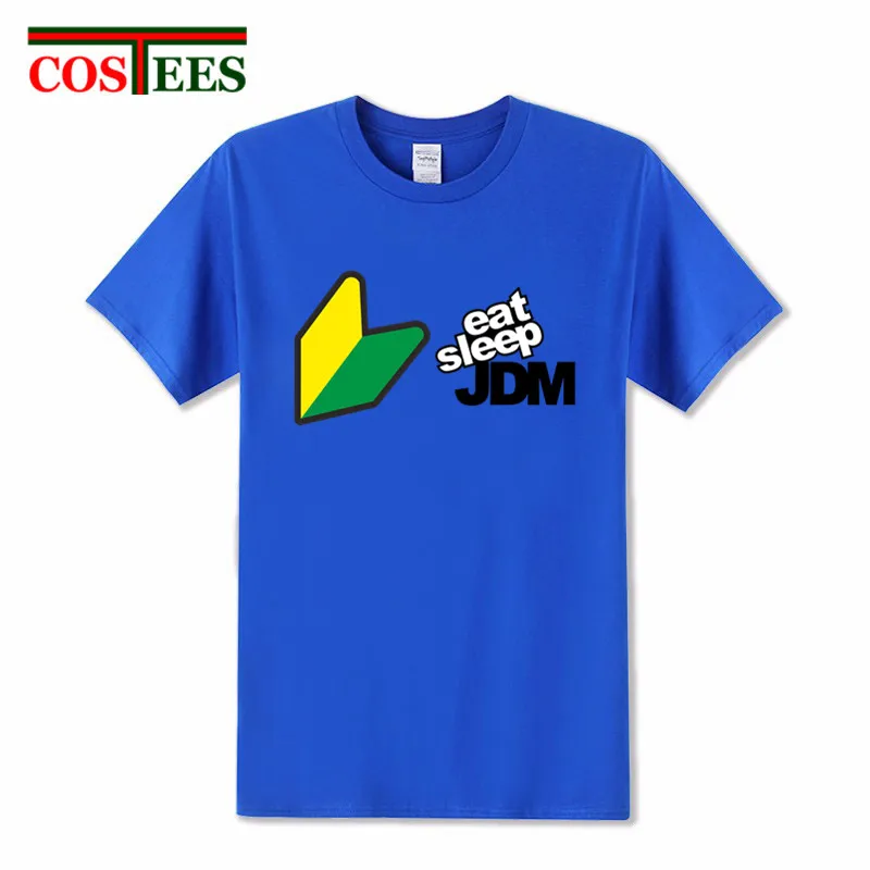 Мужская футболка с принтом JDM Стильная хлопковая коротким рукавом и EAT SLEEP простая