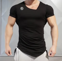 2020 summer fashion brand t shirt mens gyms clothing v neck short sleeve slim fit t shirt ftiness men compression tshirt homme