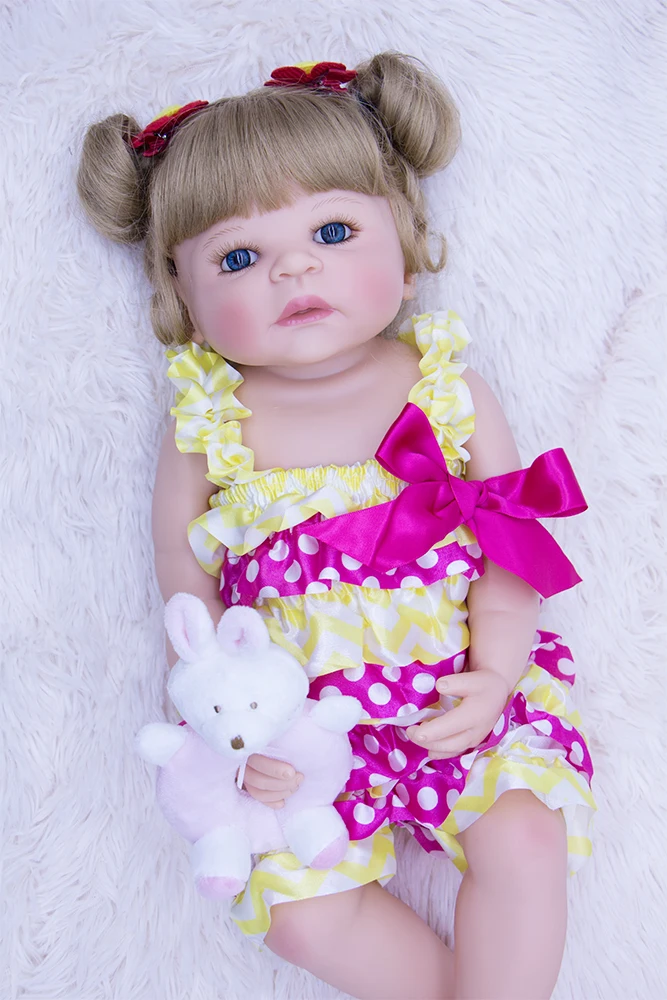 55 см силиконовые куклы Reborn Младенцы Настоящее касание bathe princess bebe playmate как дети