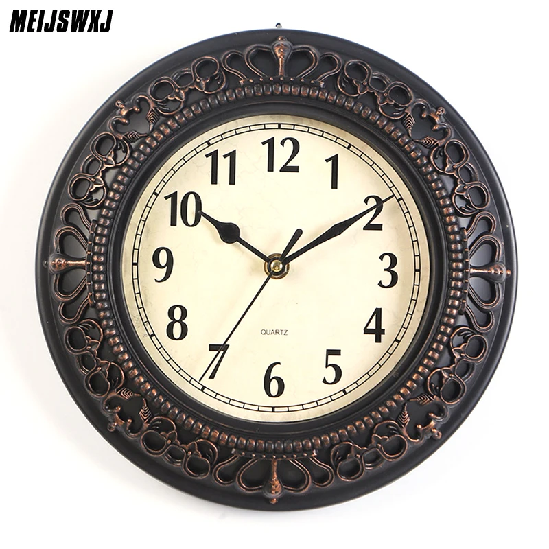 

10 дюймов Европейский Стиль Домашний декор настенные часы винтажные скандинавские цифры круглые Настенные часы Современный дизайн часы для...