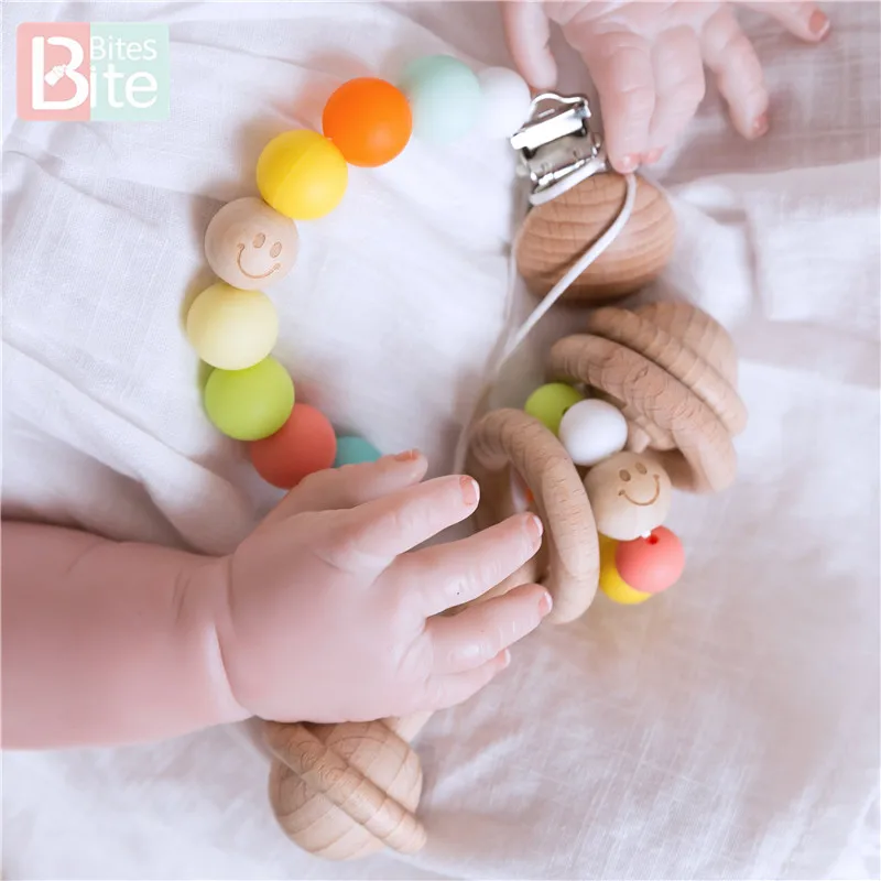 Кусачки 1 шт. детская погремушка игрушка умный захват десен буковая древесина