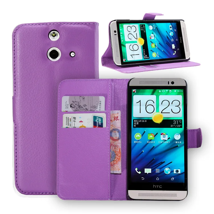 Кожаный бумажник стенд флип слот чехол для HTC One E8 |