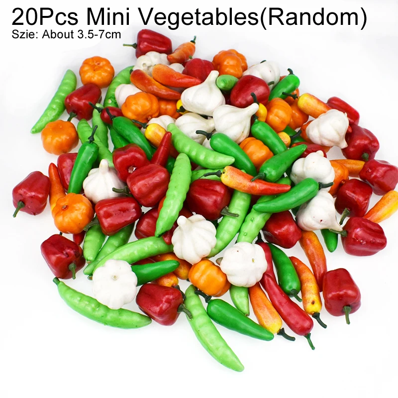 20pcs Vegetables Детская мини-кухня кухонная утварь котелок кастрюля дети ролевые игры повара игрушка имитация овощей кухонная посуда набор игрушек GYH - Цвет: 20pcs Vegetables
