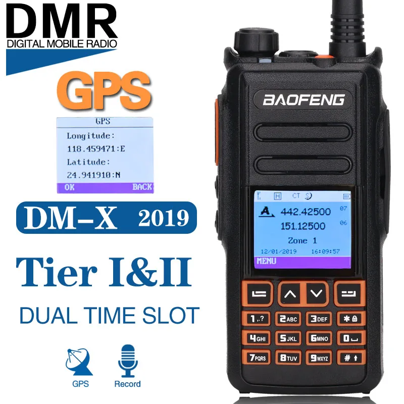 Gps Запись двухдиапазонный DMR Baofeng DM-X рация Dual Time slot цифровой/аналоговый ретранслятор обновление DM-1702 радио