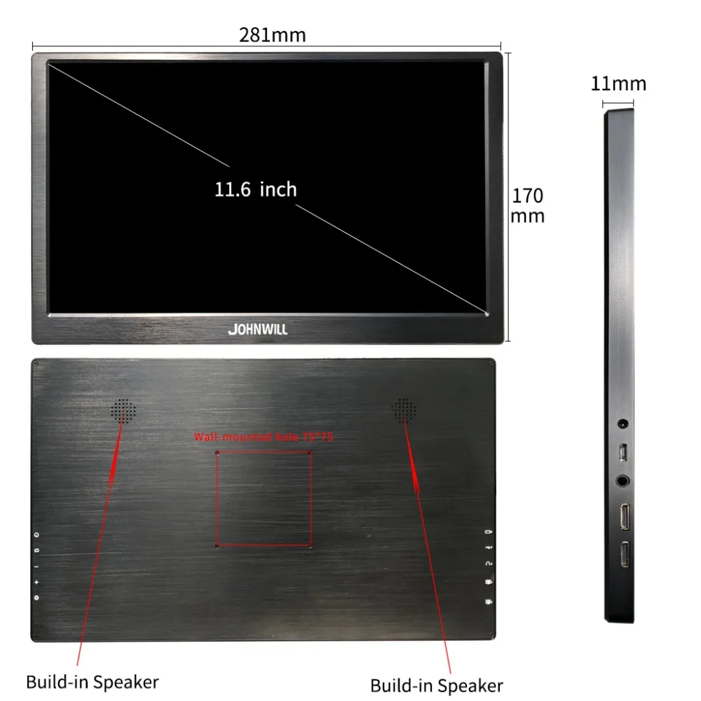 11 6 дюймовый портативный монитор с чпу 1080P 2 мини HDMI USB питанием PS4 Xbox360 дисплея для