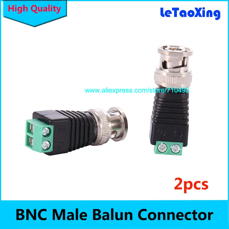 2 шт./лот Coax CAT5 для CCTV Коаксиальная камера BNC Мужской Видео балун коннектор