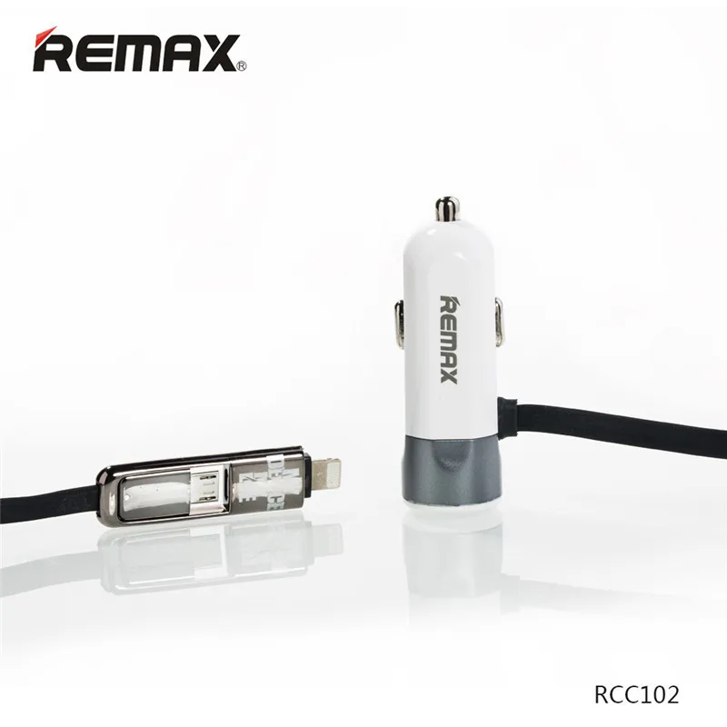 Автомобильное зарядное устройство remax 3.4A USB с кабелем 2в1 Быстрая зарядка для