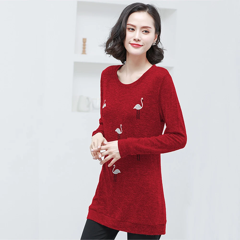 MARA ALEE Ladies autumn floral blouse long tunic tops big size clothes for women blue red shirts print plus 2018 WD015 |