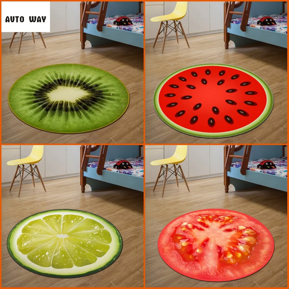Модный 3D коврик с фруктами детское мультяшное одеяло круглый вращающийся для