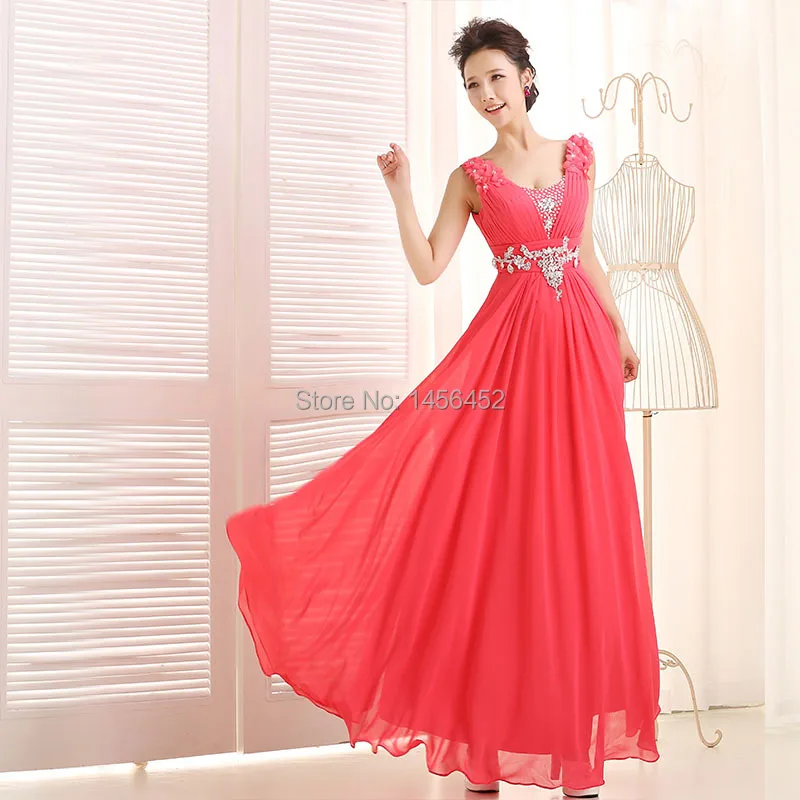 100% Real Photo Latest Design Prom Chiffon Long Elegent Evening Dress 2015 gown | Свадьбы и торжества