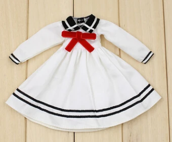 Blyth куклы матроски костюм одежда может для куклы azone, licca и т. Д - Цвет: white