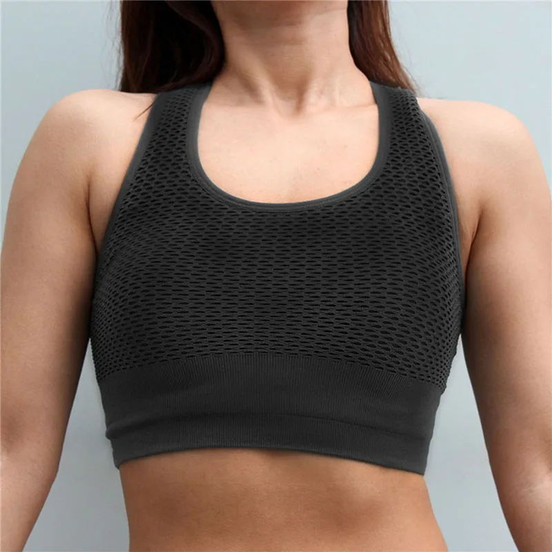 New Red Hollow Out Breathable Women Sexy Yoga Bra Workout Sport Push Up Shockproof Bras Vest Tank Tops Running Sportswear LL02 | Спорт и