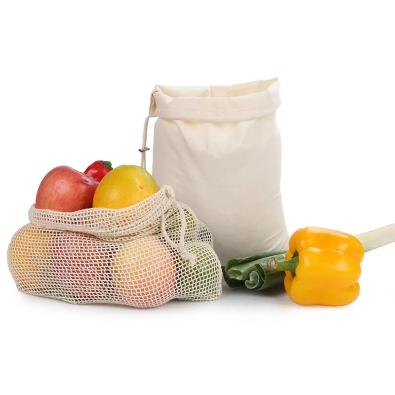 Многоразовые сетчатые продуктовые сумки для покупок экологически чистые ручные