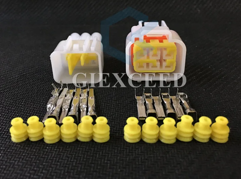 2 Sets FW C 6M B 6F 6 Pin Female Male Waterproof Electrical Wire Connector Door Glass Lifter Wiring Socket For Cars|Кабели адаптеры и