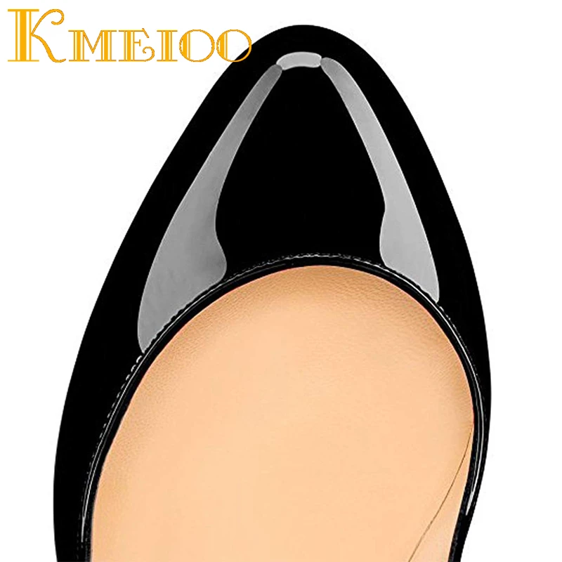 Женские туфли лодочки на платформе Kmeioo вечерние с круглым носком высоком каблуке