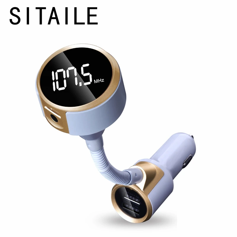 SITAILE Беспроводной FM передатчик bluetooth led Дисплей автомобильный адаптер радио 3.4A Dual