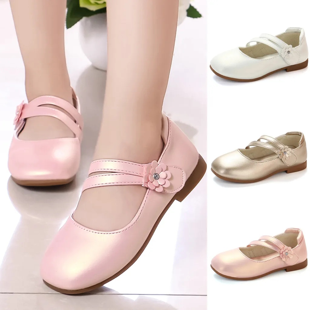 Кожаные сандалии с цветами для маленьких девочек обувь вечеринок 2019|Сандалии| |