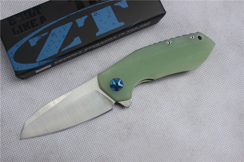 ZT0456 высококачественный складной нож лезвие: D2 (краска) ручка из нефрита G10