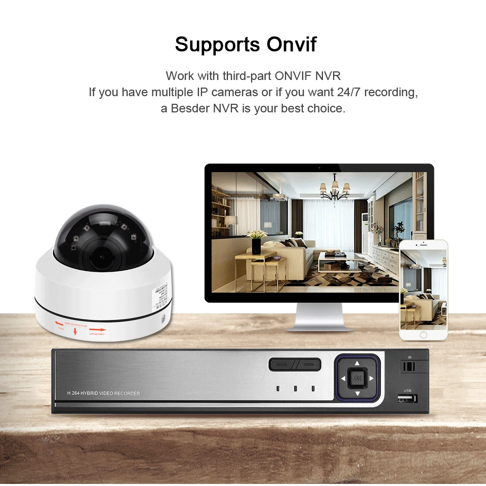 BESDER 5MP PTZ 4X оптический зум скоростная купольная IP камера 3MP 1080P Full HD P2P 40m ночное