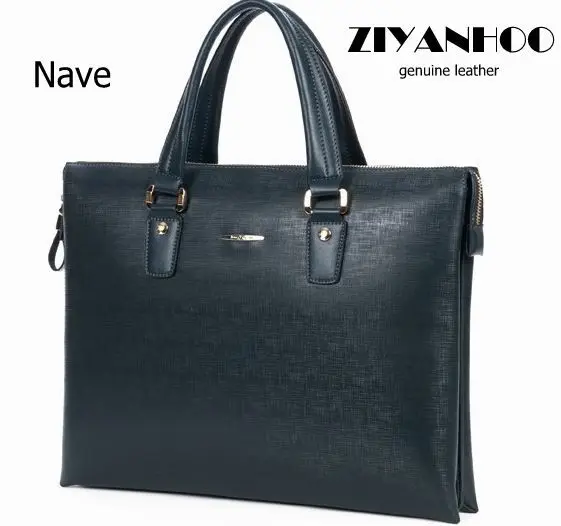 2013 New fashion Genuine Leather Men Bag Briefcase Handbag Laptop Fashion handbag with nave color KA1310084 |