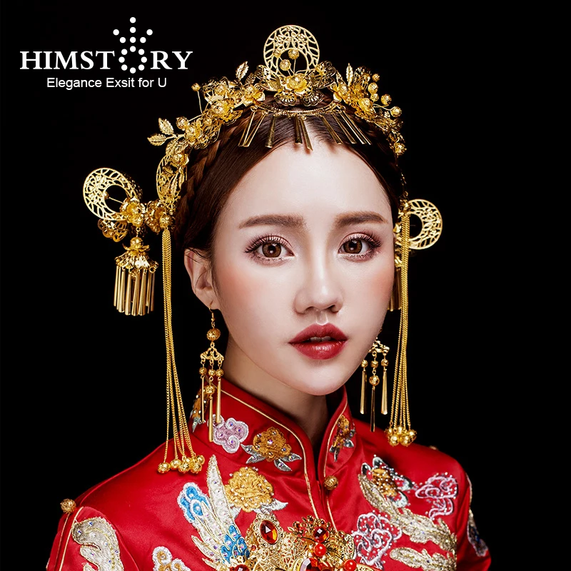 HIMSTORY Ретро стиль золотой цвет старинный головной убор украшения для волос