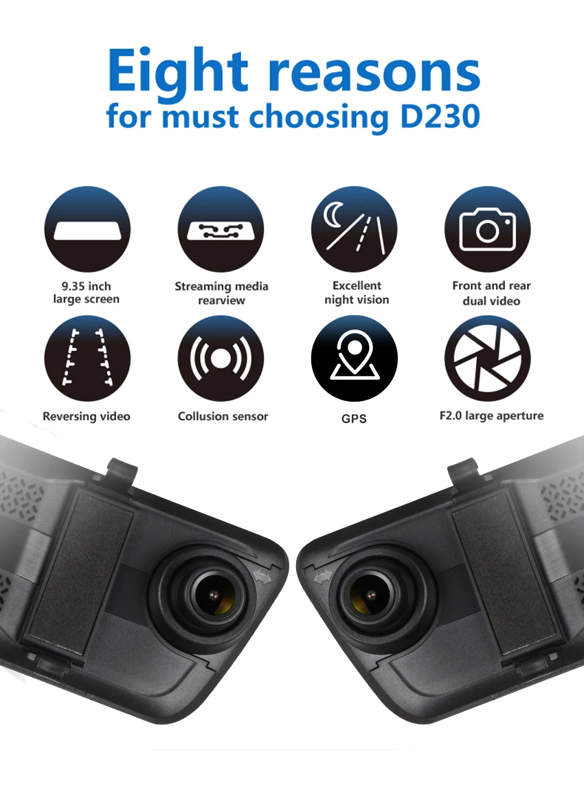 ANSTAR Dvr Dash камера HD 1080P зеркало Автомобильная камера DVR двойной объектив камера заднего вида ночное видение зеркало видео регистратор Dashcam