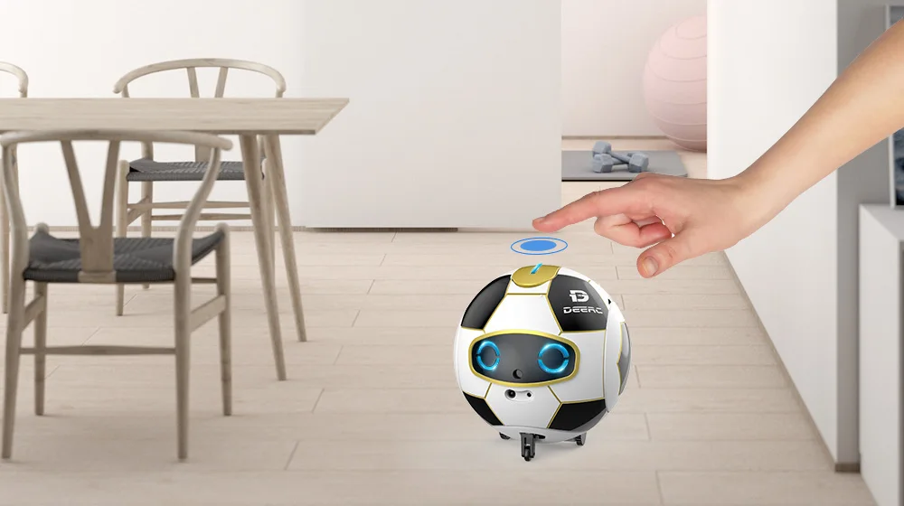 DEERC Smart Soccer Robot Toy Intelligent Touch Deformation With Sound Action Obstacle Avoidance Smart Induction Robots For Kids