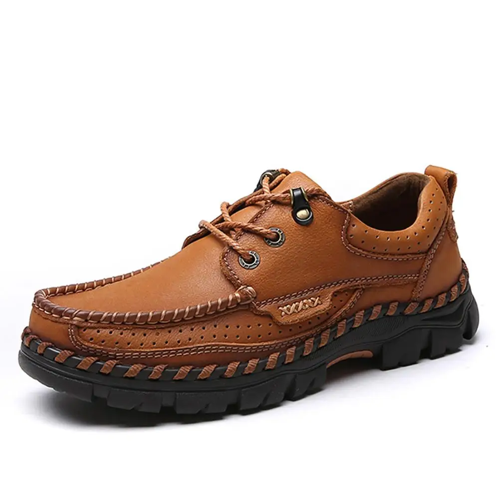 Men's Fashion Genuine Leather Casual Shoes Handmade Outdoorsr High Quality Men Flats 38-44 | Обувь